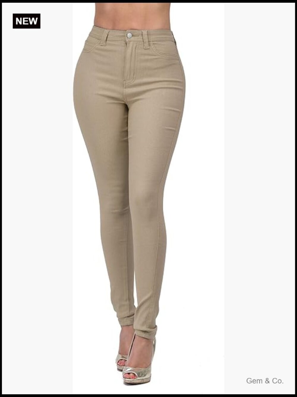 High Waist Stretch Skinny Destroyed Ripped Jeans, Olive Mustard RED